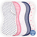Organic Burp Cloths 5 Pack, Pink and Navy